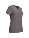 Tunică medicală de damă, gri, cu mânecă scurtă, flexibilă, Nobby Grey