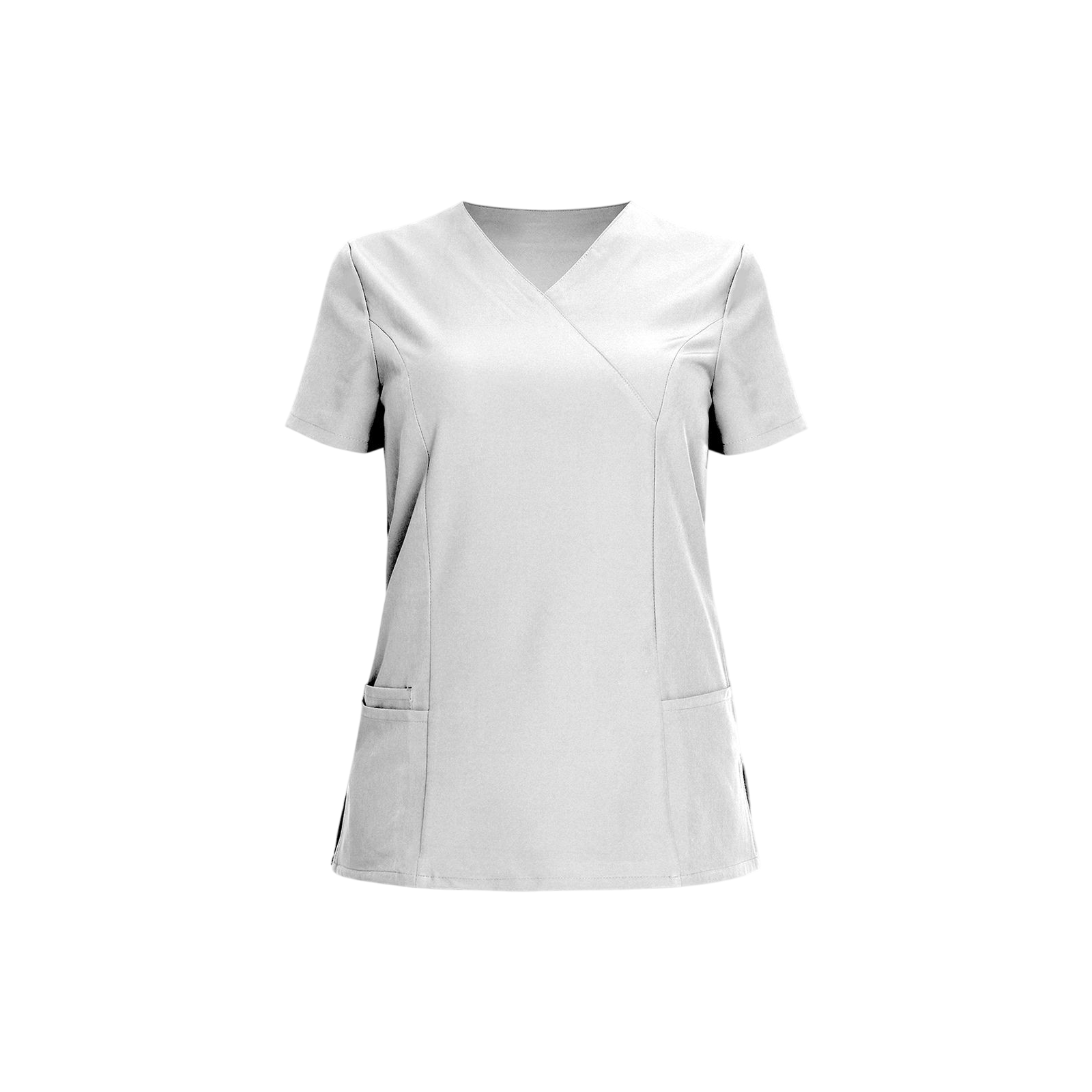 Tunică medicală de damă, alb, cu mânecă scurtă, flexibilă, Nobby White