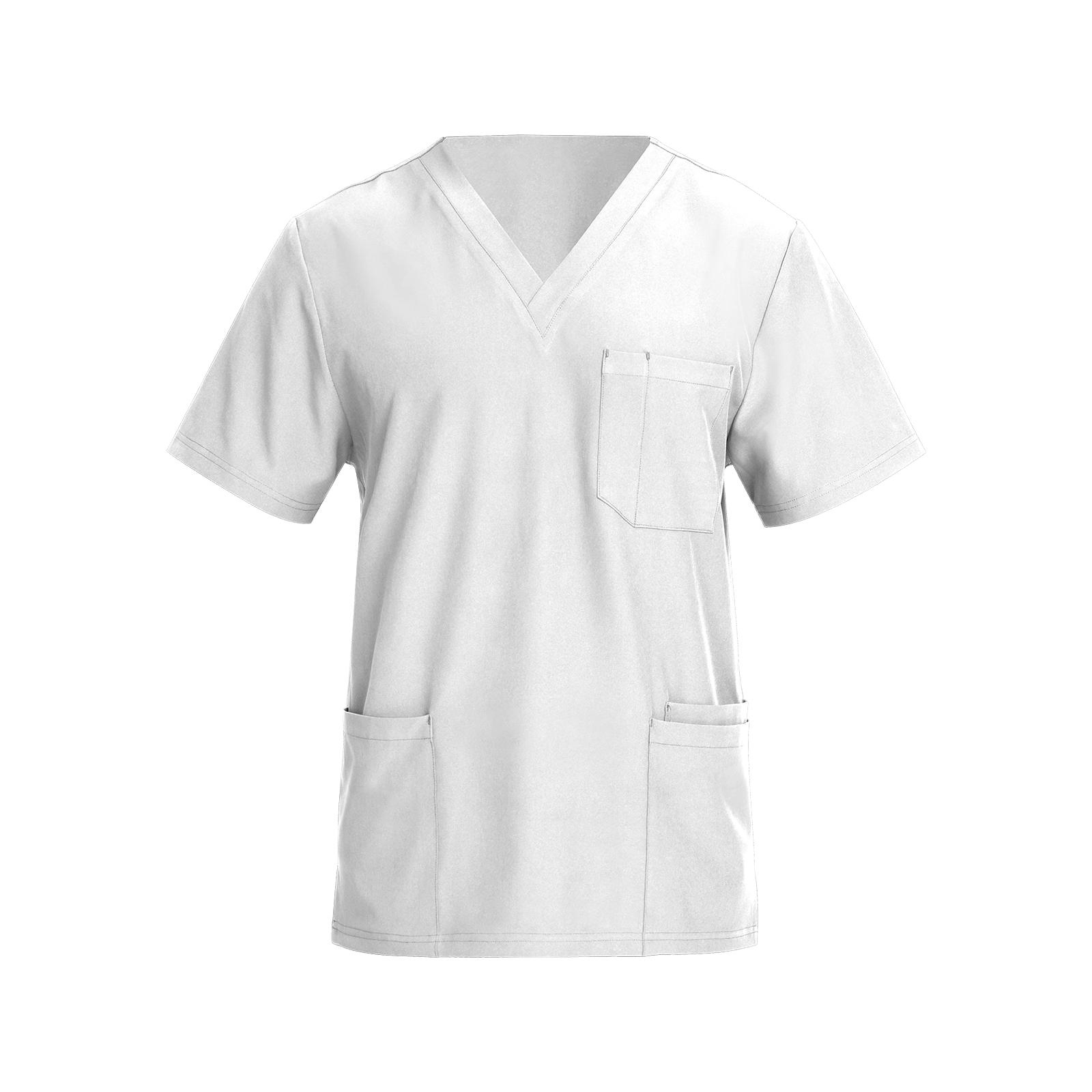 Tunică medicală pentru bărbați, alb, cu mânecă scurtă, flexibilă, Nobby White