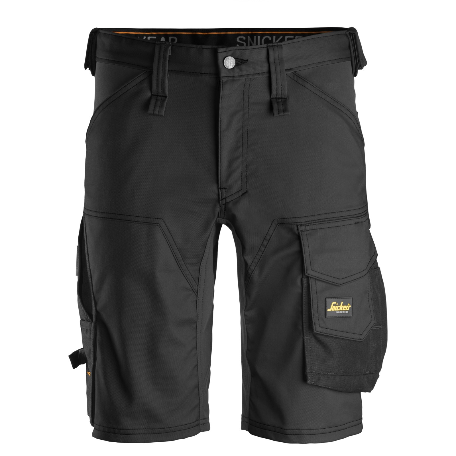 Pantaloni scurți de lucru, stretch, Snickers Workwear, AllroundWork, 6143, Black/Black