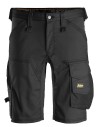 Pantaloni scurți de lucru, stretch, Snickers Workwear, AllroundWork, 6143, Black/Black