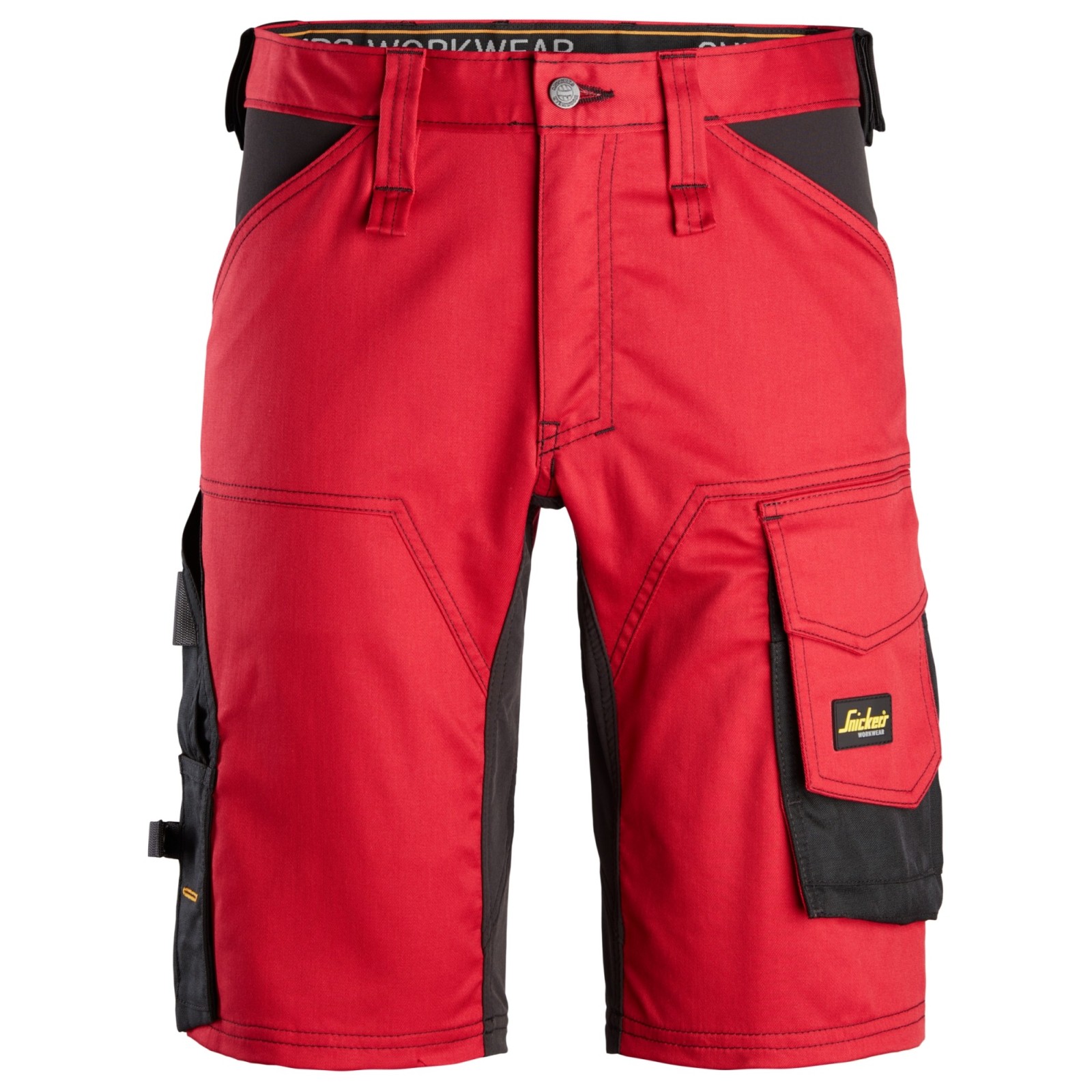Pantaloni scurți de lucru, stretch, Snickers Workwear, AllroundWork, 6143, Chili Red/Black