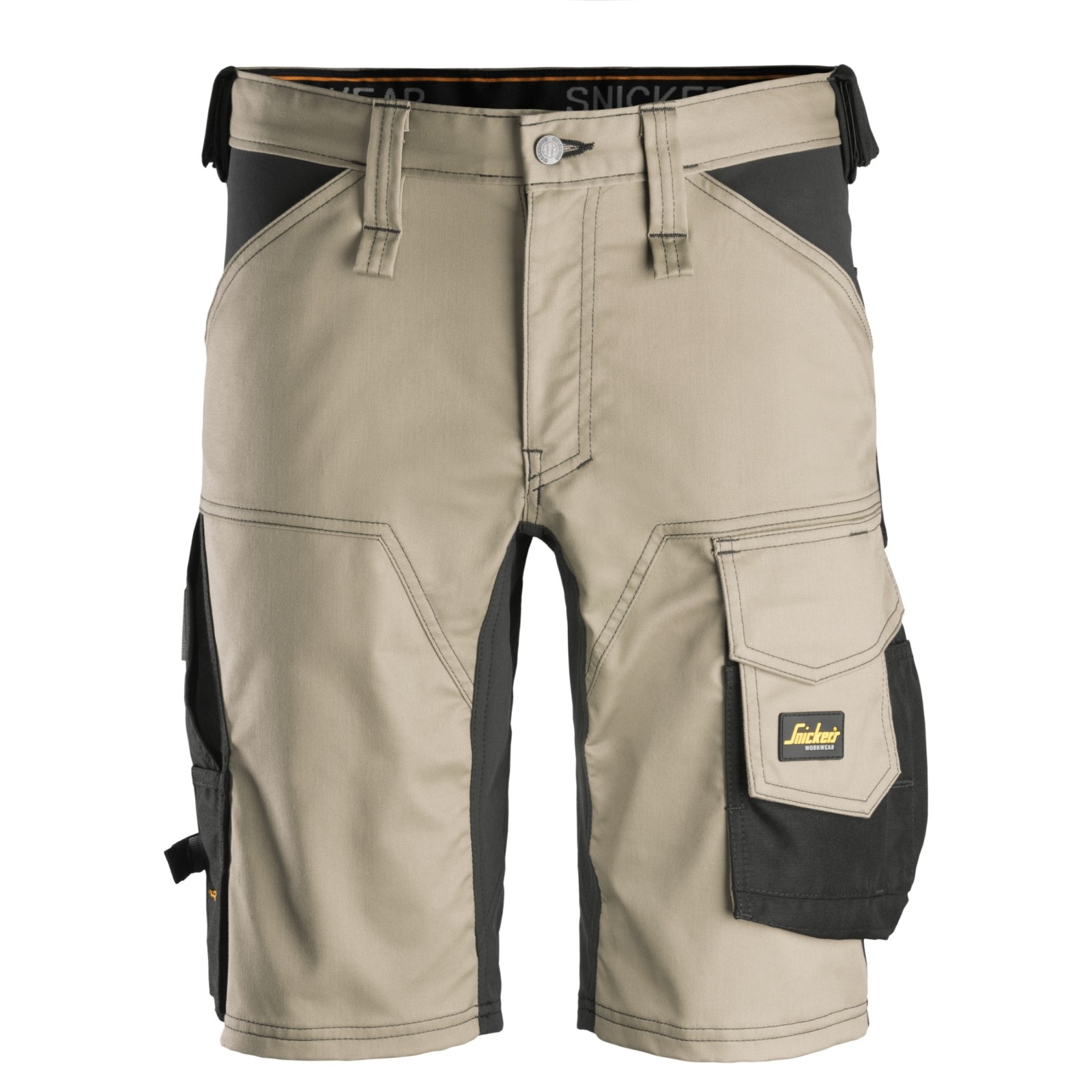 Pantaloni scurți de lucru, stretch, Snickers Workwear, AllroundWork, 6143, Khaki/Black