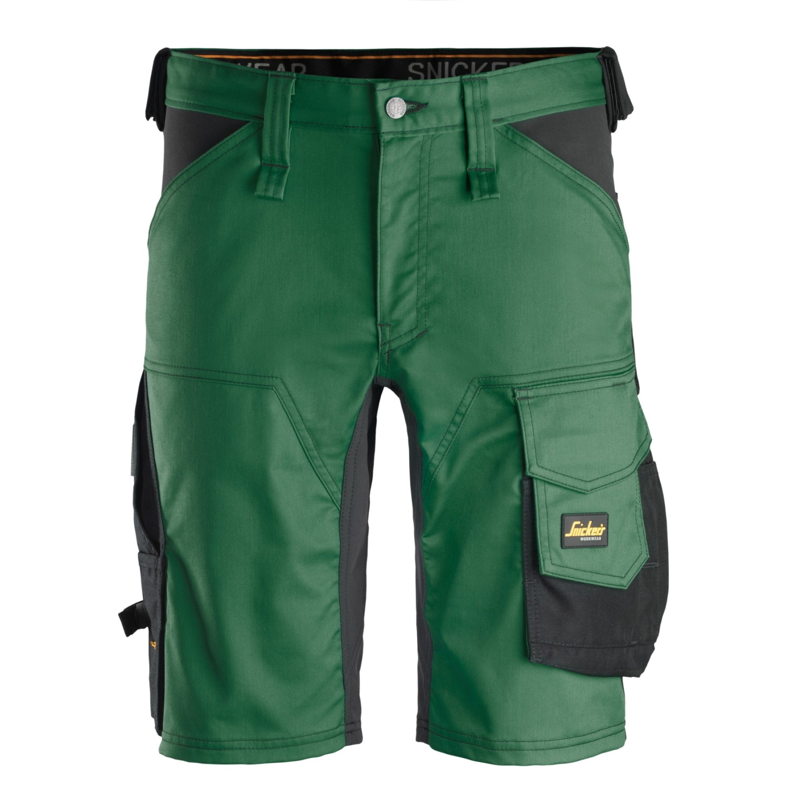 Pantaloni scurți de lucru, stretch, Snickers Workwear, AllroundWork, 6143, Forest Green/Black