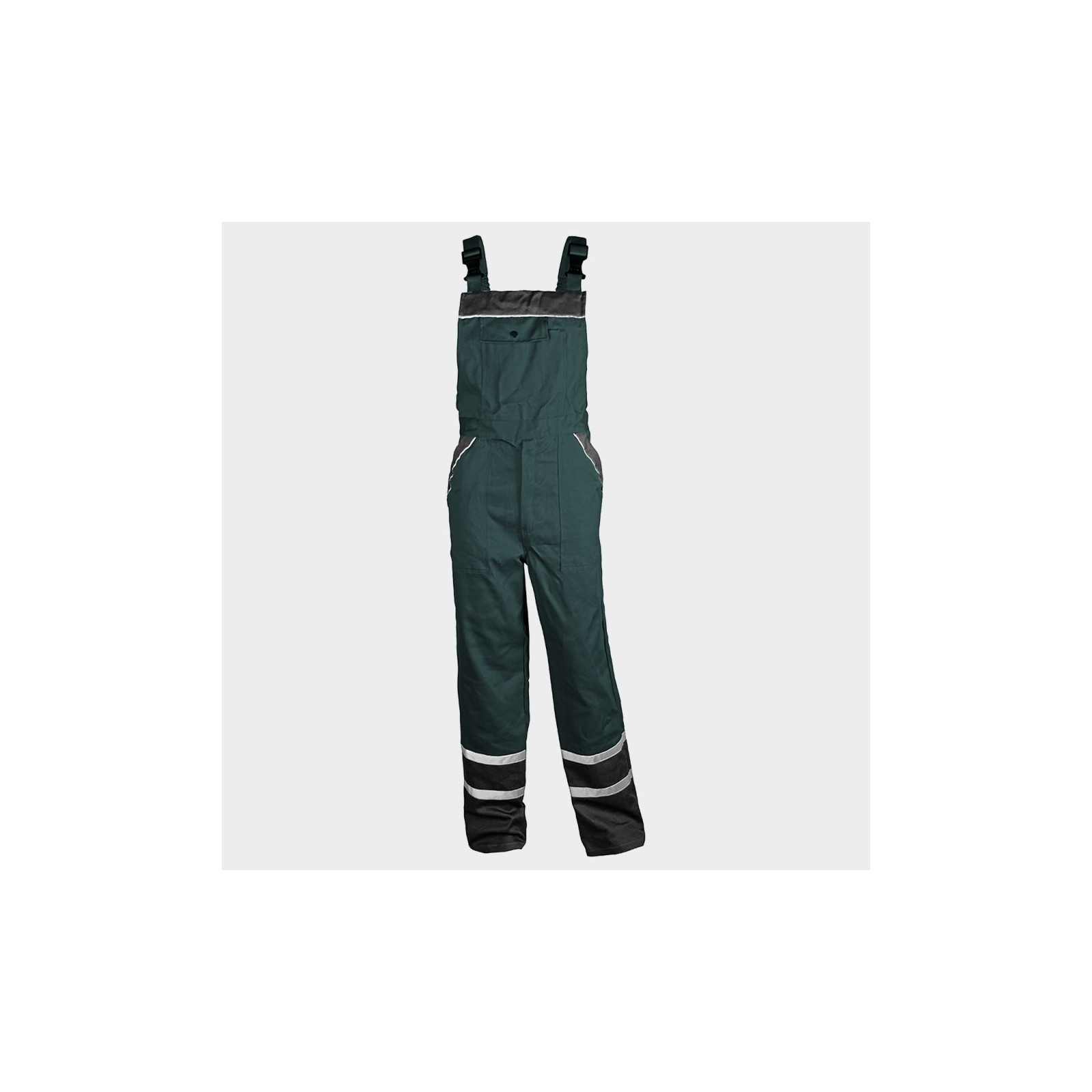 Pantaloni de lucru cu pieptar de vară, cu dungi reflectorizante, 100% bumbac, Collins Green