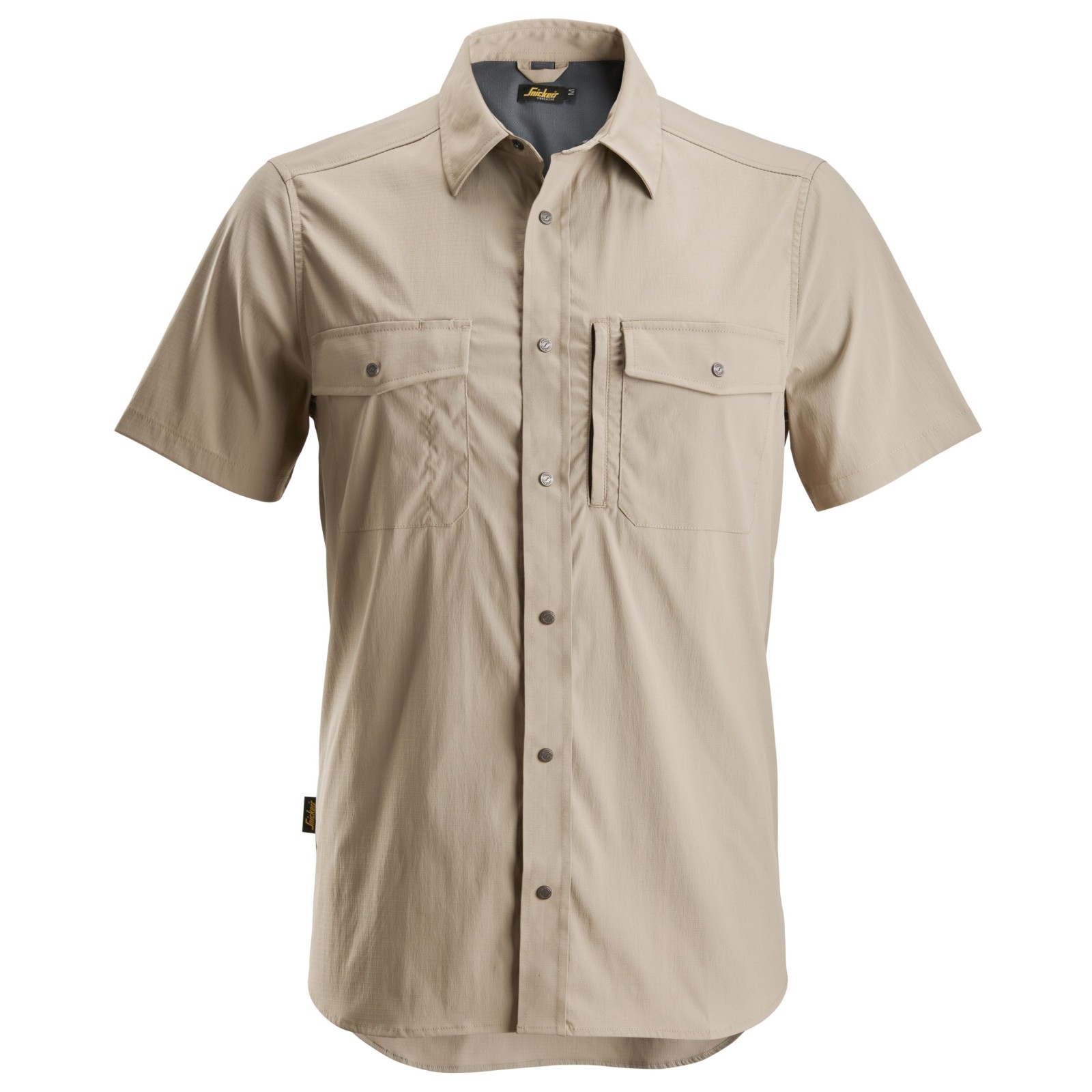 Cămașă de bărbați, mânecă scurtă, UPF 50+, Snickers Workwear, LiteWork, 8520, Khaki