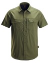 Cămașă de bărbați, mânecă scurtă, UPF 50+, Snickers Workwear, LiteWork, 8520, Khaki Green