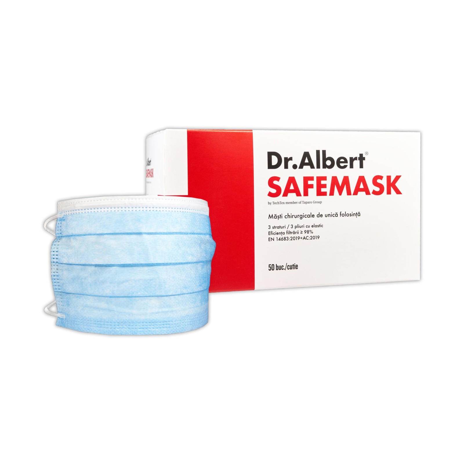 Mască chirurgicală, 3 straturi, 3 pliuri de protectie