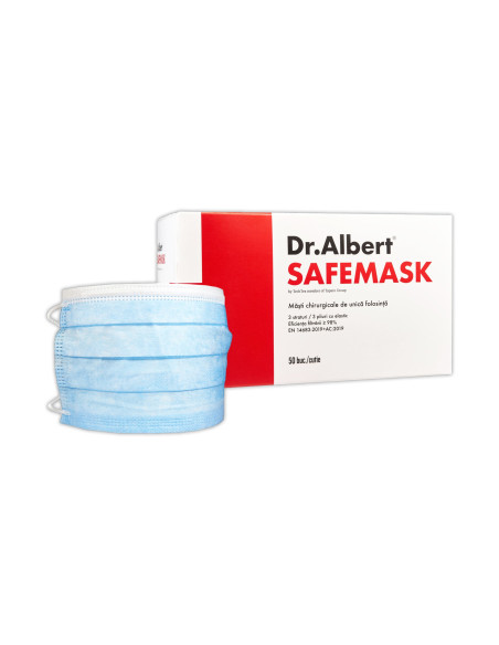 Mască chirurgicală, 3 straturi, 3 pliuri de protectie