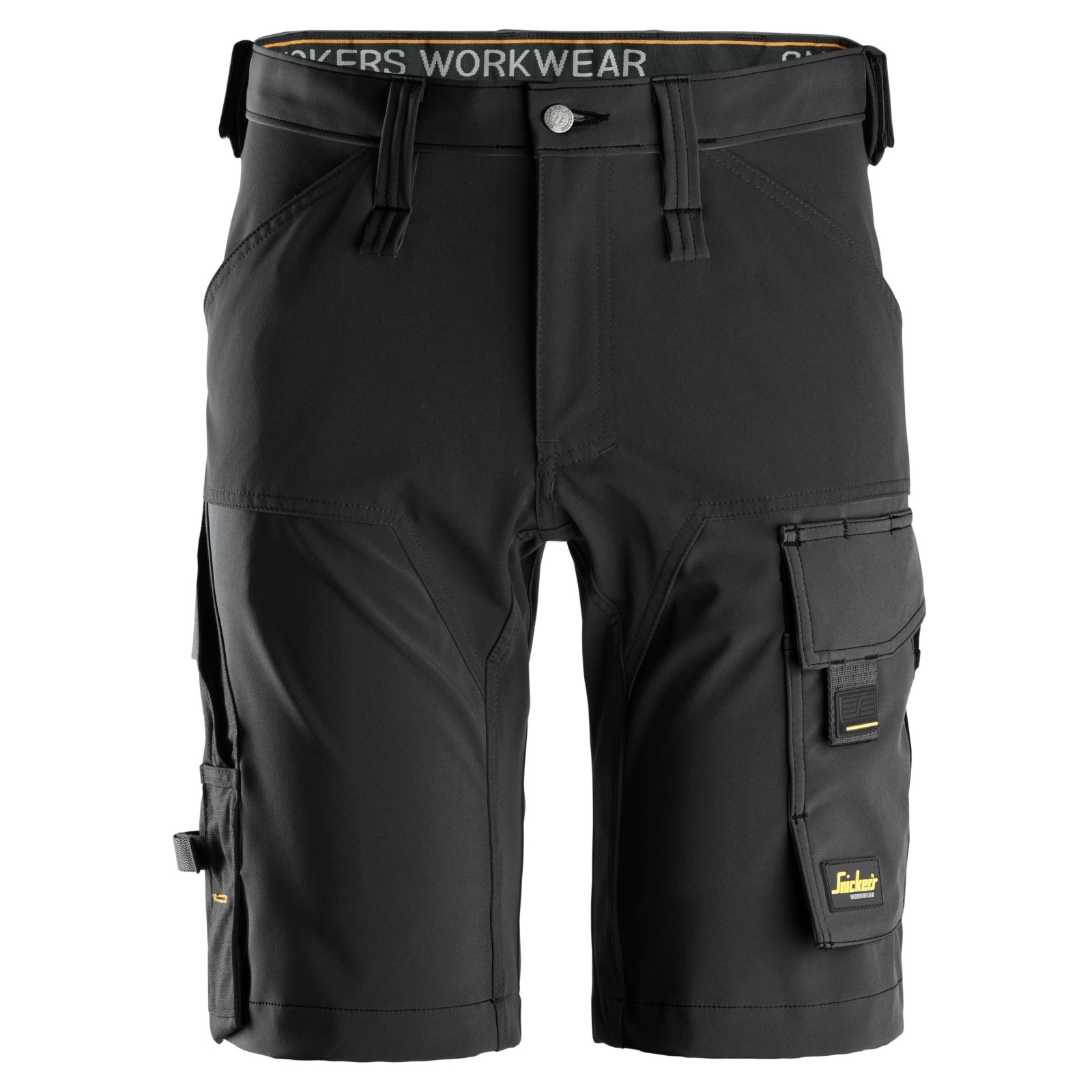 Pantaloni scurți de lucru, 4-way stretch, flexibili, Snickers Workwear, AllroundWork, 6173, Black/Black