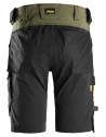 Pantaloni scurți de lucru, 4-way stretch, flexibili, Snickers Workwear, AllroundWork, 6173, Khaki Green/Black