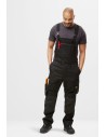 Pantaloni de lucru cu pieptar, stretch, Snickers Workwear, AllroundWork, 6051, Black/Black