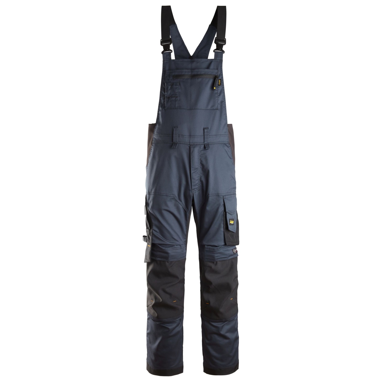 Pantaloni cu pieptar de lucru, stretch, Snickers Workwear, AllroundWork, 6051, Navy/Black