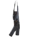 Pantaloni cu pieptar de lucru, stretch, Snickers Workwear, AllroundWork, 6051, Steel Grey/Black