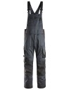 Pantaloni cu pieptar de lucru, stretch, Snickers Workwear, AllroundWork, 6051, Steel Grey/Black