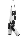Pantaloni cu pieptar de lucru, stretch, Snickers Workwear, AllroundWork, 6051, White/Black