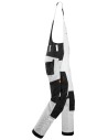 Pantaloni cu pieptar de lucru, stretch, Snickers Workwear, AllroundWork, 6051, White/Black