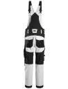 Pantaloni cu pieptar de lucru, stretch, Snickers Workwear, AllroundWork, 6051, White/Black