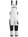 Pantaloni cu pieptar de lucru, stretch, Snickers Workwear, AllroundWork, 6051, White/Black