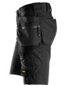 Pantaloni scurți de lucru, 4-way stretch, cu buzunare holster, Snickers Workwear, AllroundWork, 6175, Black/Black