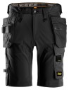 Pantaloni scurți de lucru, 4-way stretch, cu buzunare holster, Snickers Workwear, AllroundWork, 6175, Black/Black