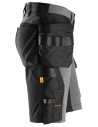 Pantaloni scurți de lucru, 4-way stretch, cu buzunare holster, Snickers Workwear, AllroundWork, 6175, Steel Grey/Black