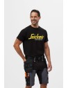 Pantaloni scurți de lucru, 4-way stretch, cu buzunare holster, Snickers Workwear, AllroundWork, 6175, Steel Grey/Black
