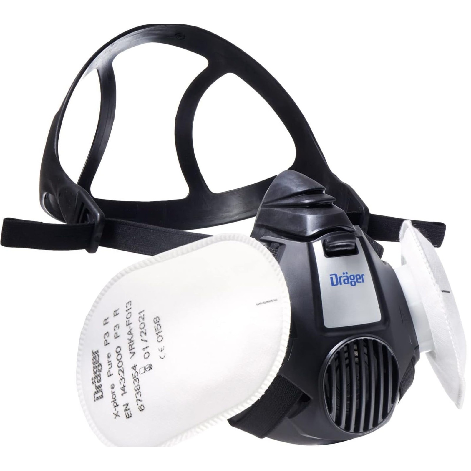 Set de protecție pentru lucru în construcții Dräger X-plore 3500 + filtre Pure P3 R