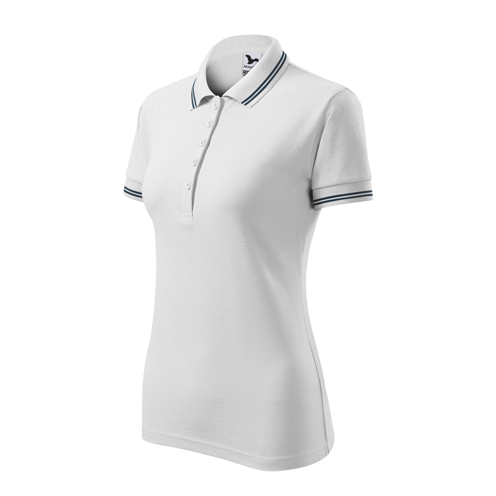 Tricou polo de damă Urban, 65% bumbac & 35% poliester, 200 g/mp - alb
