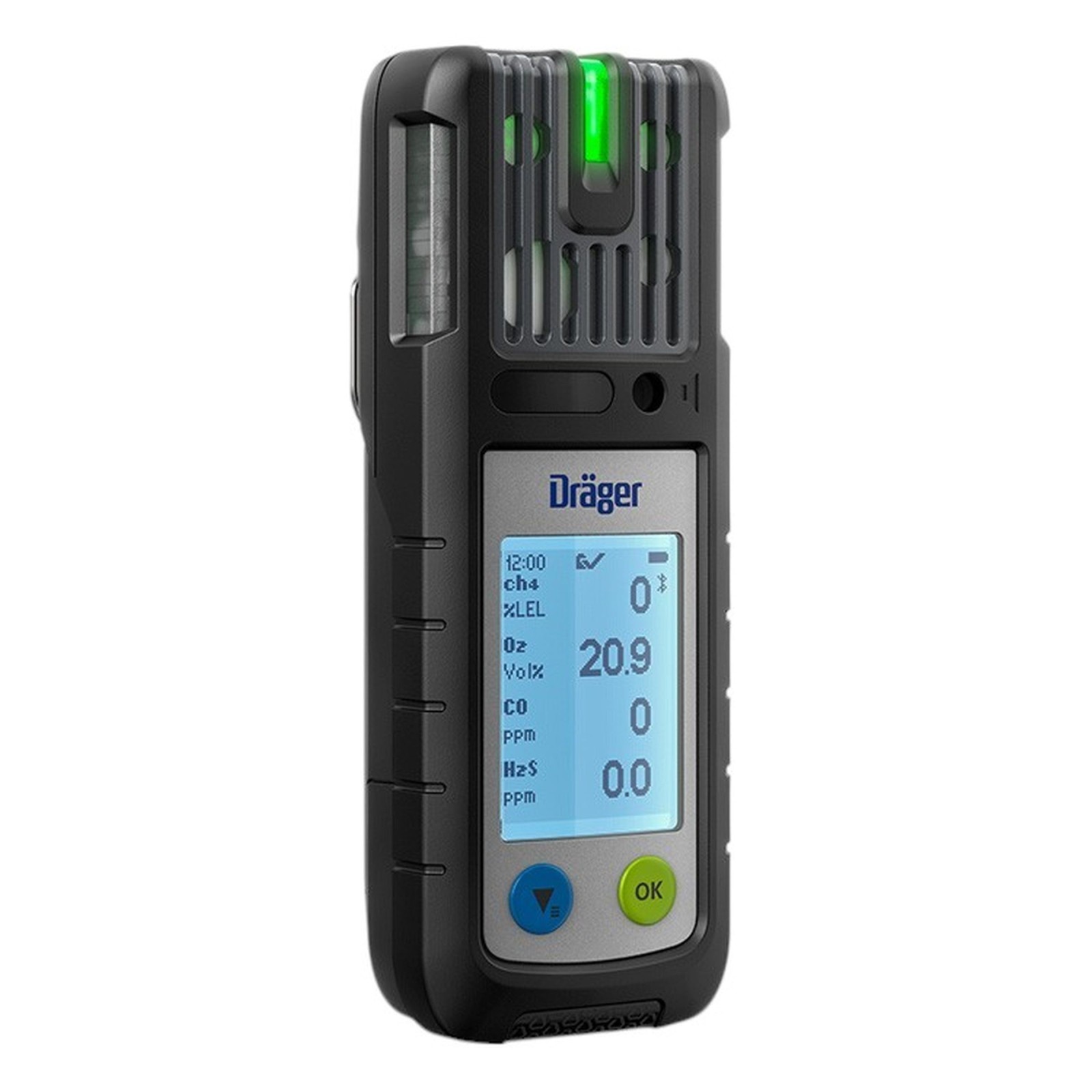 Detector multigaz Dräger X-am 2800 Ex, O2, CO, H2S + kit de încărcare (redresor, modul de încărcare și acumulator)