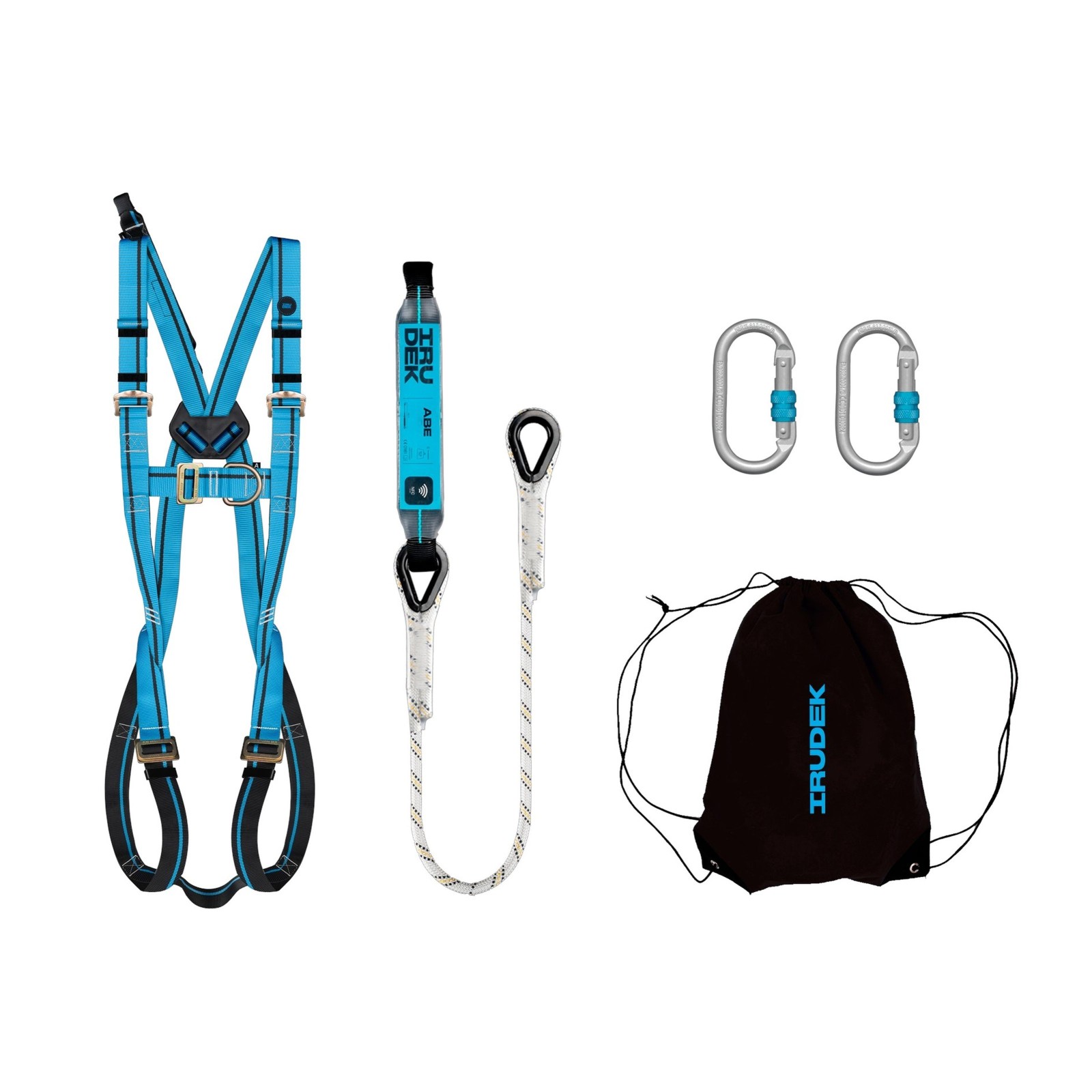 Kit pentru lucru la înălțime Irudek Ernio-Abe (ham + 2 carabiniere + absorbitor de șoc + rucsac)