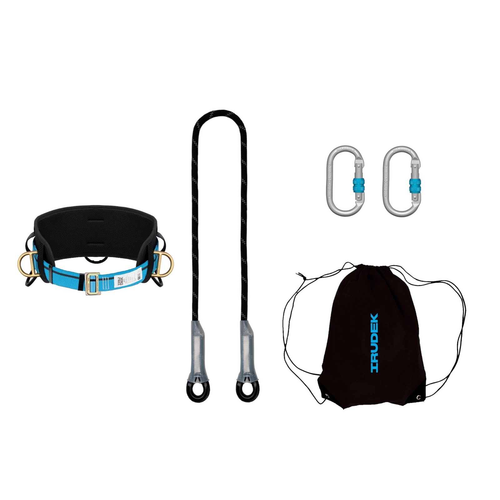 Kit pentru lucru la înălțime Irudek Pirineos Light (centură + 2 carabiniere + mijloc de legătură + rucsac)