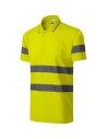 Tricou polo reflectorizant, benzi 3M, unisex Rimeck - galben neon