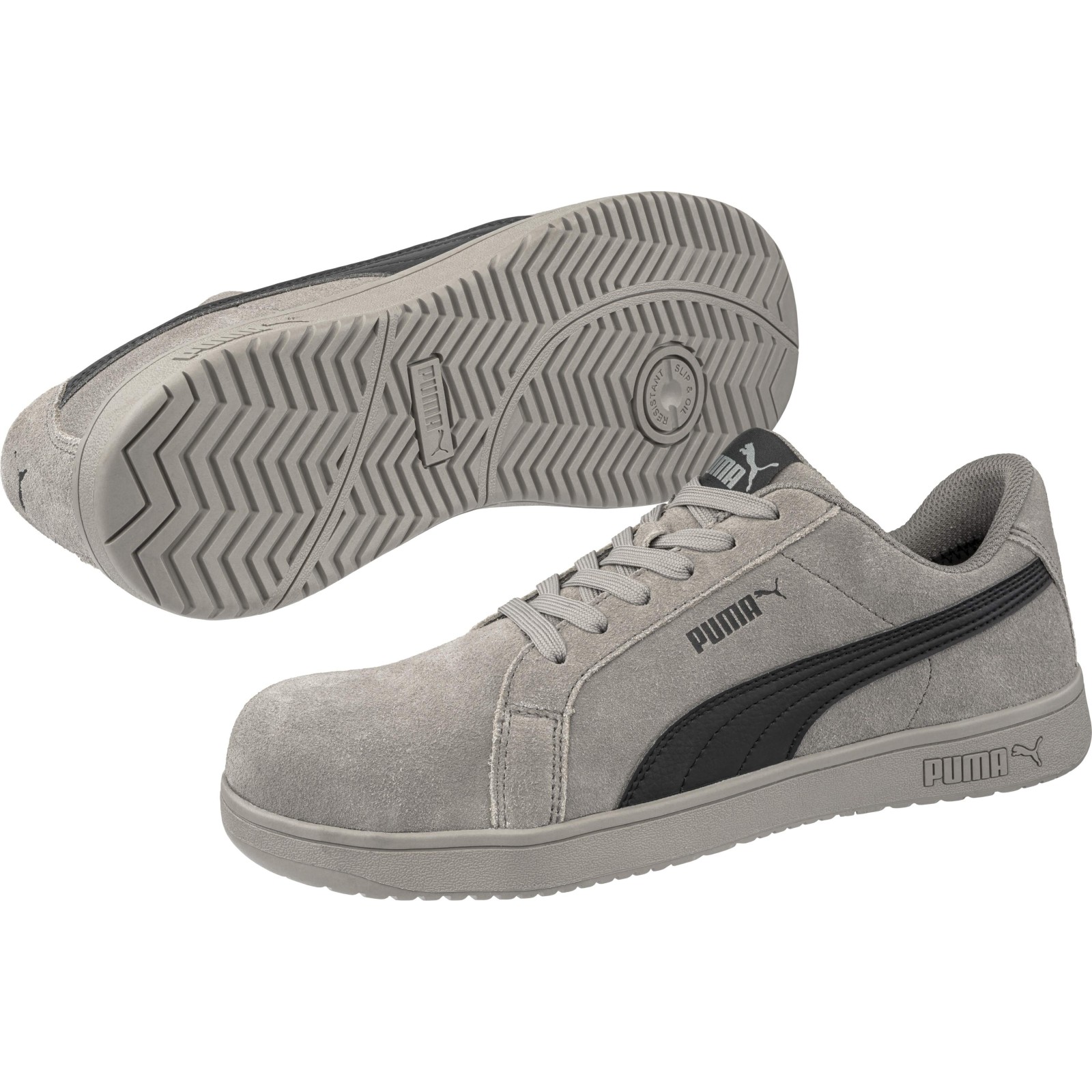 Pantofi de protecție din piele întoarsă, metal-free, Puma Iconic Stone Low S1PL ESD FO HRO SR