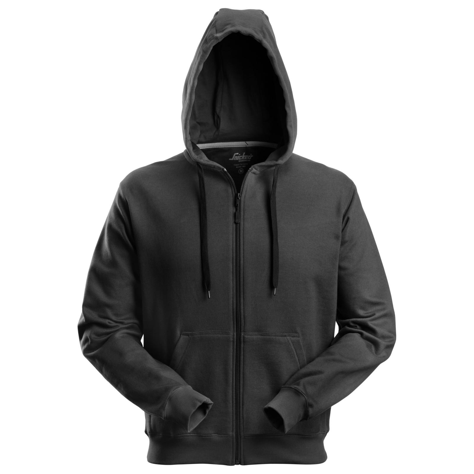 Hanorac cu glugă & fermoar, pentru bărbați, bumbac & poliester, Snickers Workwear, 2801, Black