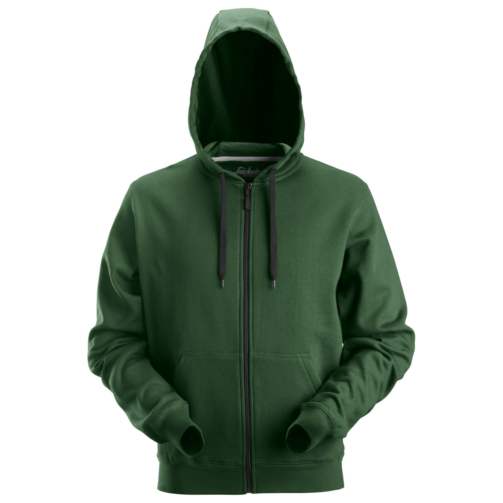 Hanorac cu glugă & fermoar, pentru bărbați, bumbac & poliester, Snickers Workwear, 2801, Forest Green