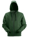 Hanorac cu glugă & fermoar, pentru bărbați, bumbac & poliester, Snickers Workwear, 2801, Forest Green