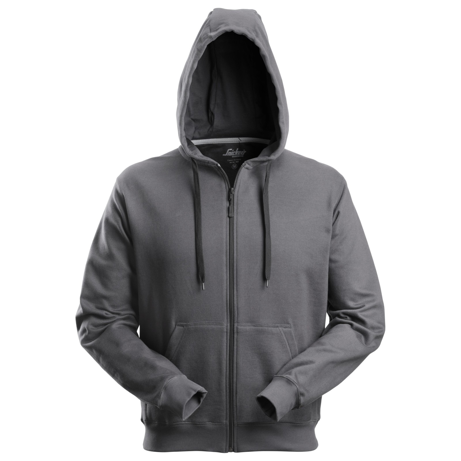 Hanorac cu glugă & fermoar, pentru bărbați, bumbac & poliester, Snickers Workwear, 2801, Steel Grey