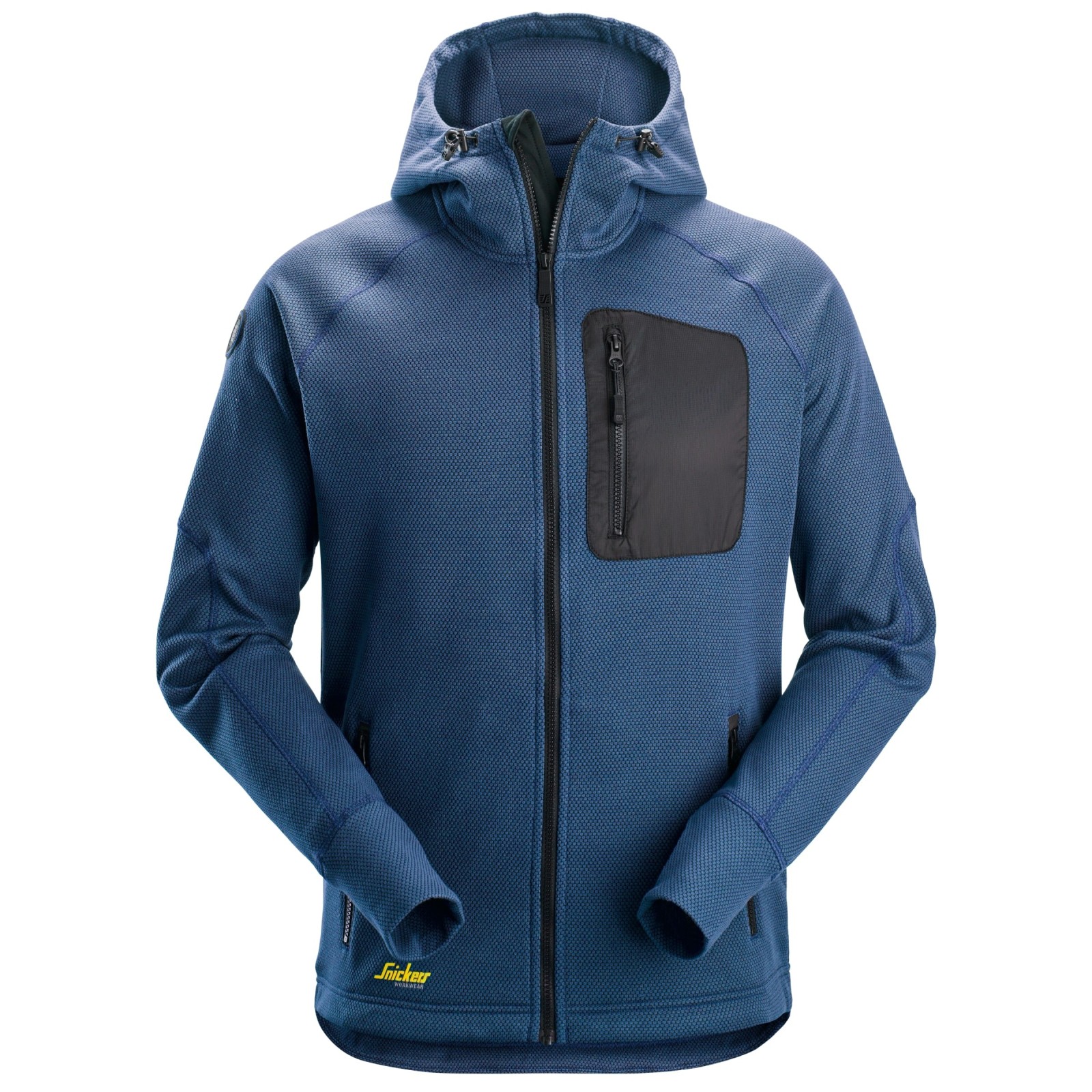 Hanorac cu glugă, din fleece, Snickers Workwear, FlexiWork, 8041, Deep Blue/Black