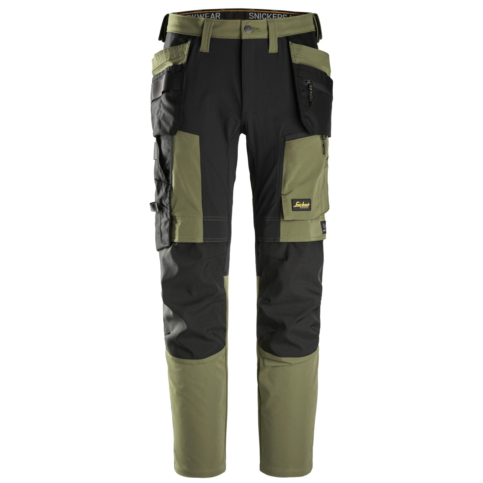 Pantaloni de lucru 4-way stretch, cu buzunare holster, Snickers Workwear, AW, 6218, Khaki Green/Black