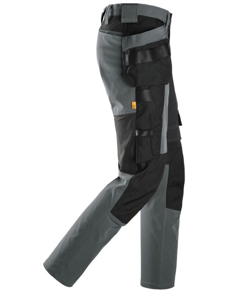 Pantaloni de lucru 4-way stretch, cu buzunare holster, Snickers Workwear, AW, 6218, Steel Grey/Black