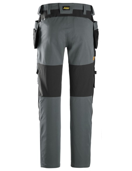 Pantaloni de lucru 4-way stretch, cu buzunare holster, Snickers Workwear, AW, 6218, Steel Grey/Black