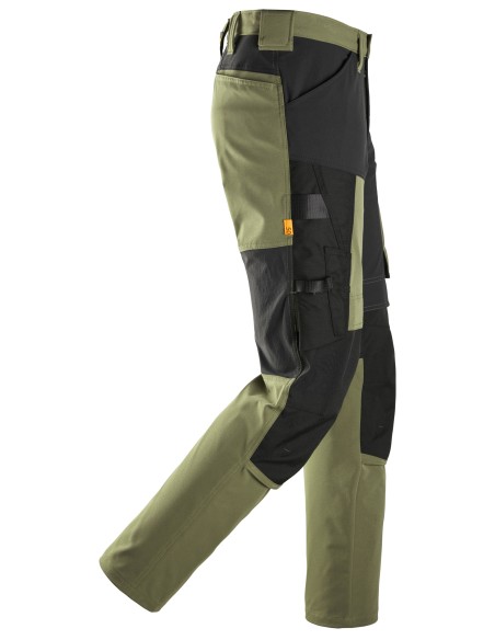 Pantaloni de lucru stretch, Snickers Workwear, AllroundWork, 6318, Khaki Green/Black