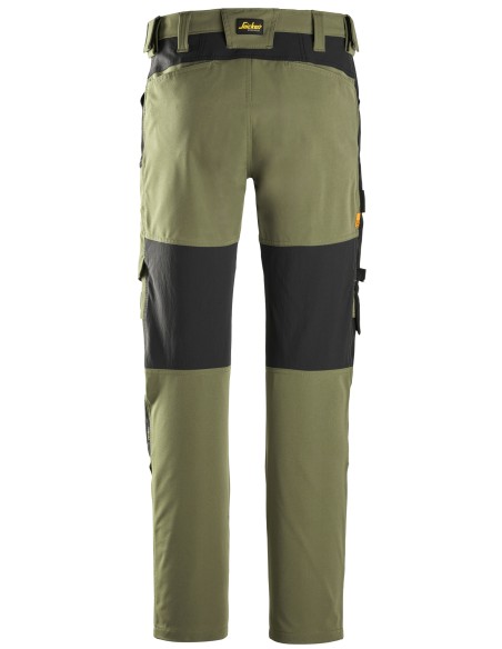Pantaloni de lucru stretch, Snickers Workwear, AllroundWork, 6318, Khaki Green/Black