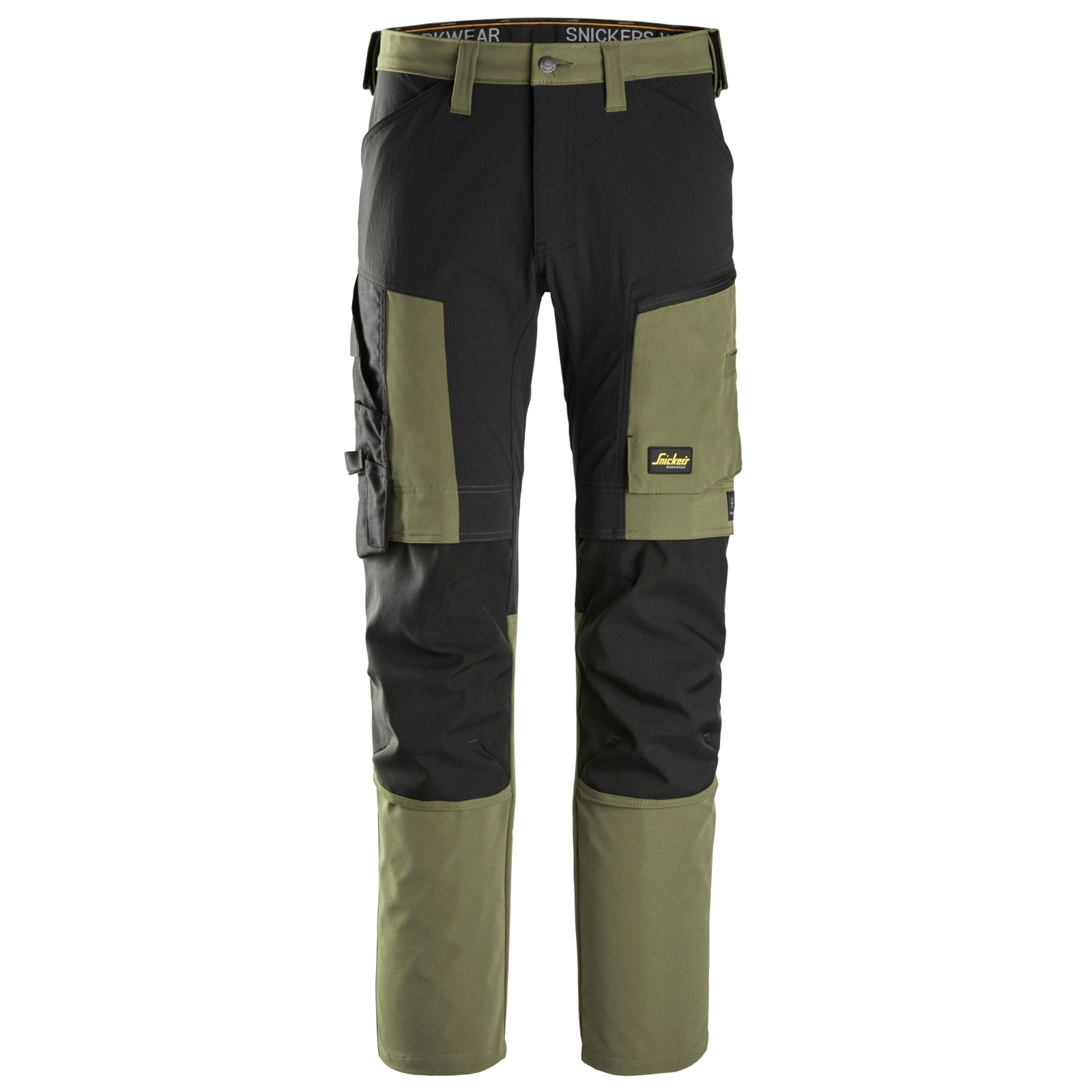 Pantaloni de lucru stretch, Snickers Workwear, AllroundWork, 6318, Khaki Green/Black