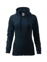 Hanorac de damă, cu glugă, Trendy Zipper, 65% bumbac, 35% poliester, 300 g/mp