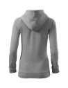 Hanorac de damă, cu glugă, Trendy Zipper, 65% bumbac, 35% poliester, 300 g/mp