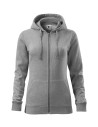 Hanorac de damă, cu glugă, Trendy Zipper, 65% bumbac, 35% poliester, 300 g/mp