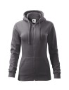 Hanorac de damă, cu glugă, Trendy Zipper, 65% bumbac, 35% poliester, 300 g/mp