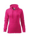 Hanorac de damă, cu glugă, Trendy Zipper, 65% bumbac, 35% poliester, 300 g/mp